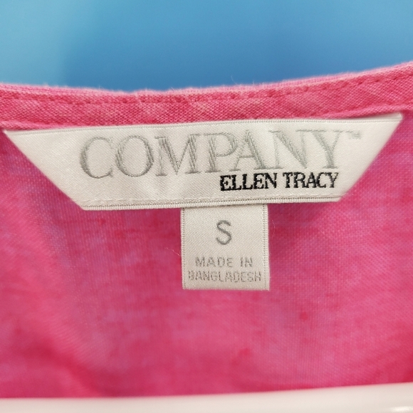 Ellen Tracy hot pink linen top *flaw* - Picture 2 of 13